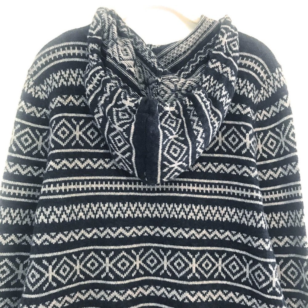 Hollister Navy Gray Fairisle Hoodie - Size S - Picture 5 of 7